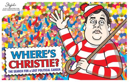 Political cartoon U.S. Chris Christie lost political career