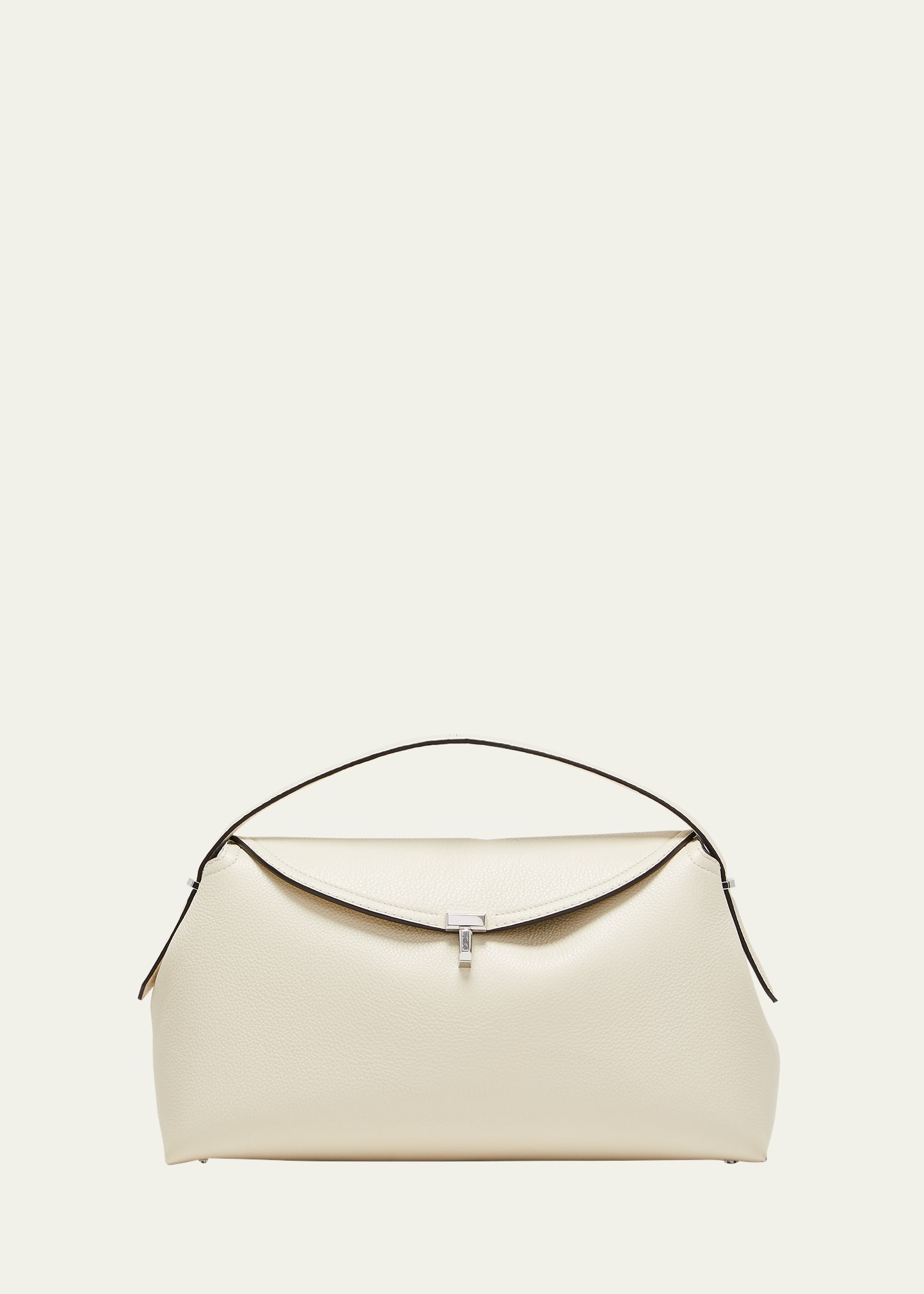 T-Lock Top Handle Bag in Pebble Grain Leather