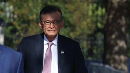 Intel CEO Lip-Bu Tan leaves following a meeting at the White House