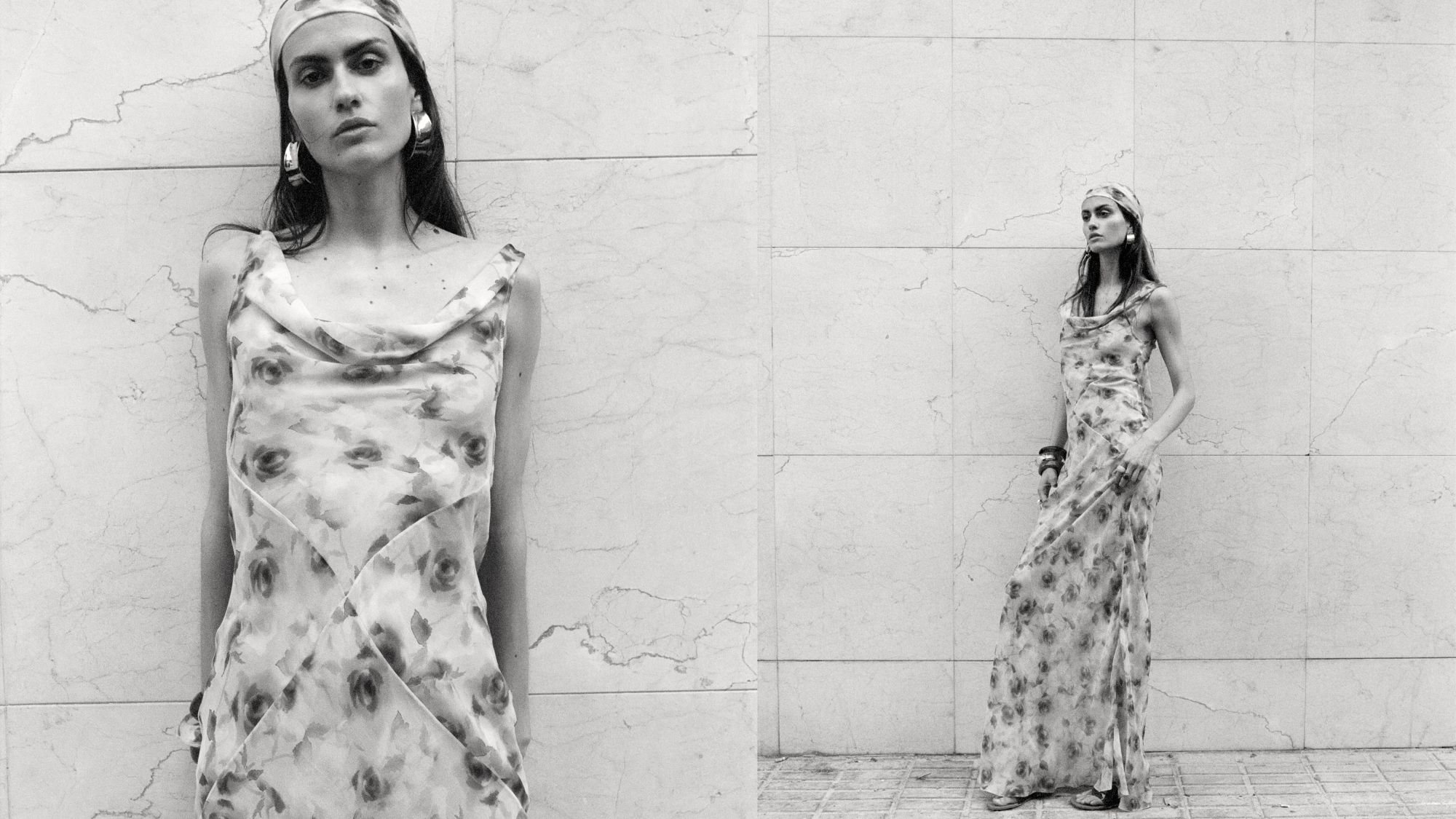 a model wearing a de la vali dress