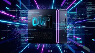 AI Generated image of the Alienware Aurora Gaming Desktop visualized. 