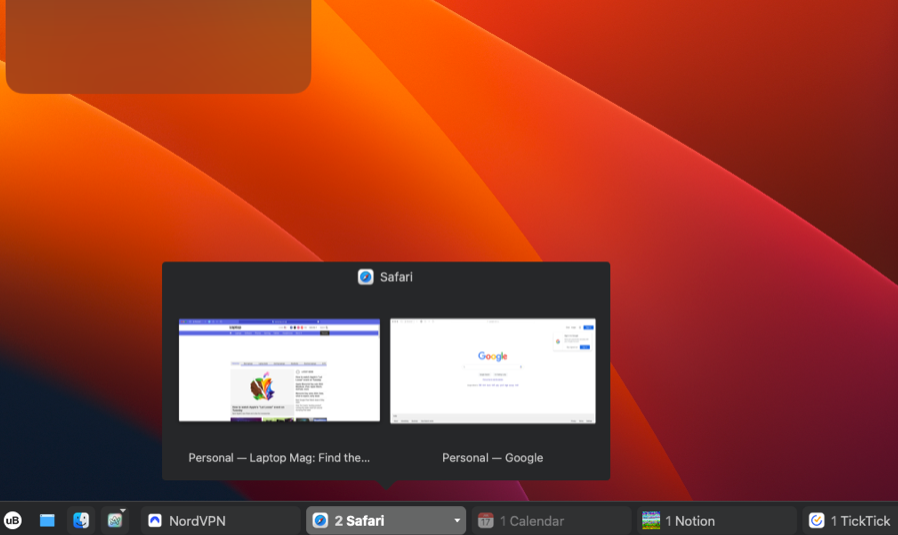 Screenshots of uBar dock replacement app for macOS