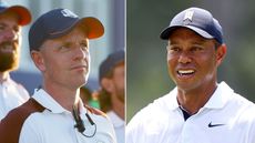 Portrait shots of Luke Donald and Tiger Woods