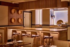 a restaurant with japanese style interiors