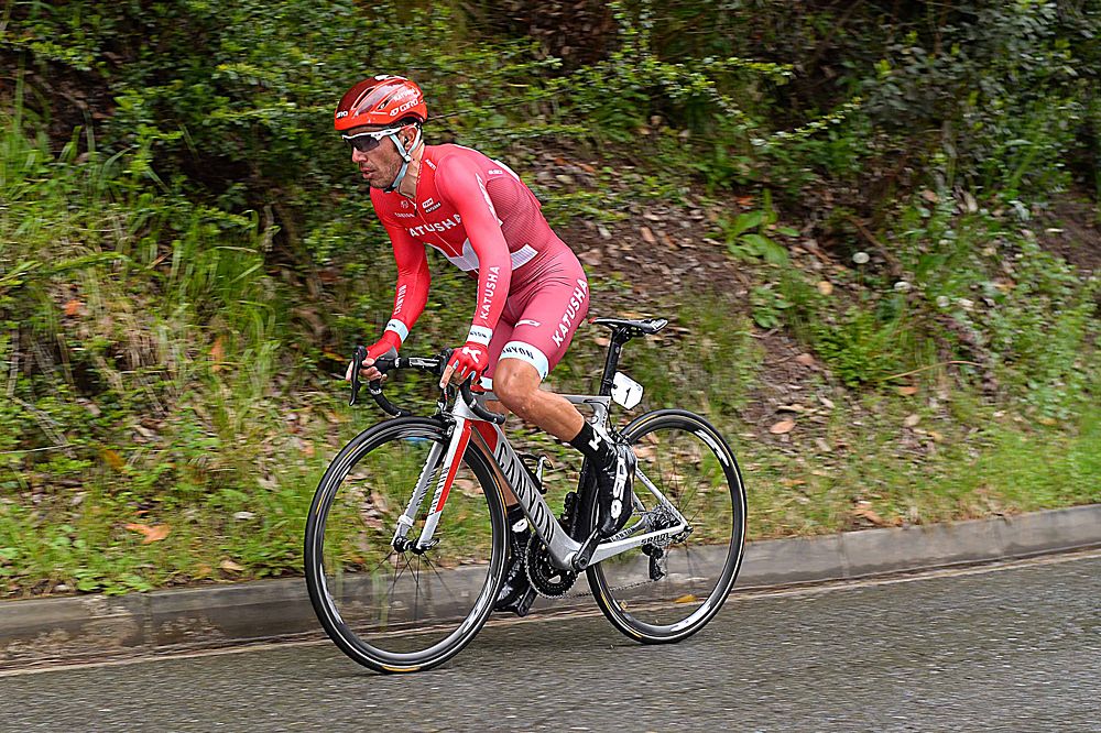 Joaquim Rodriguez (Katusha) on the 20 per cent climb in the time trial