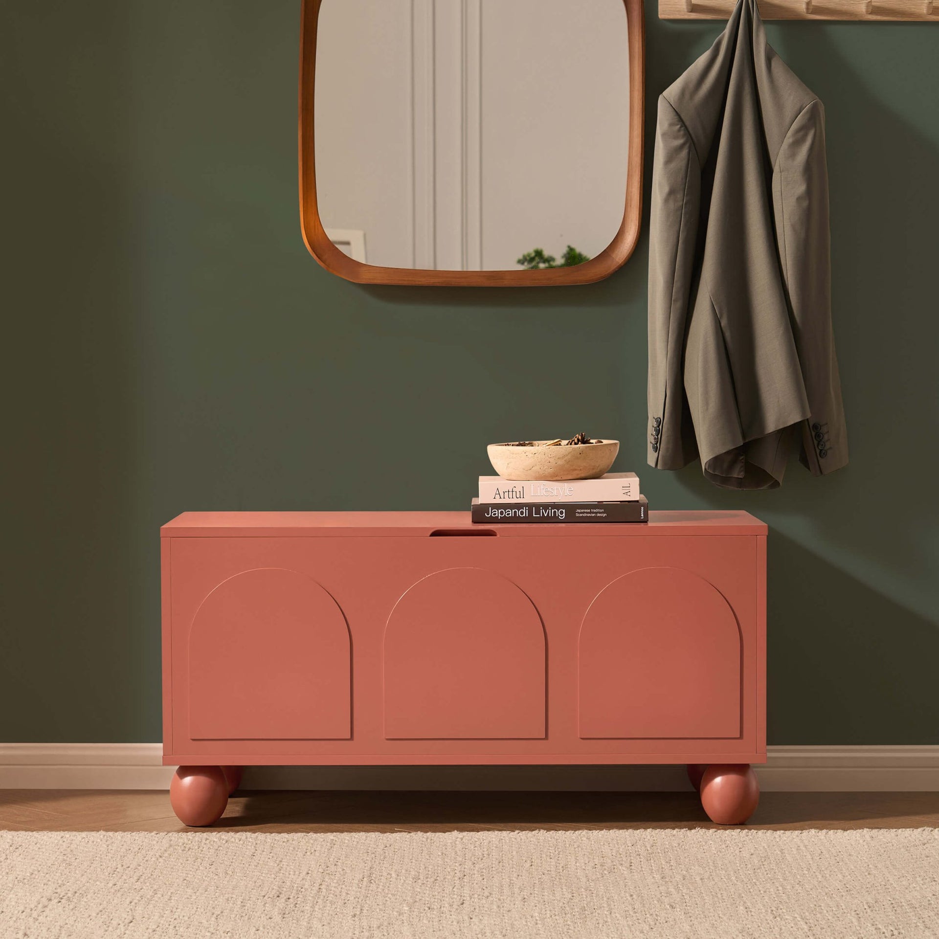 Rachel Arch Front Seated Storage - Terracotta