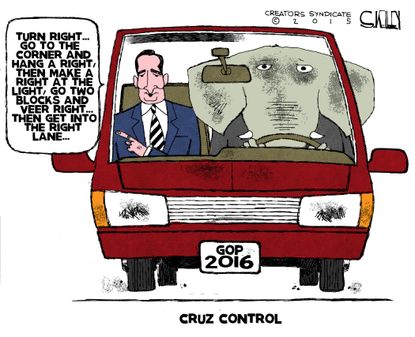 Political cartoon U.S. Ted Cruz 2016