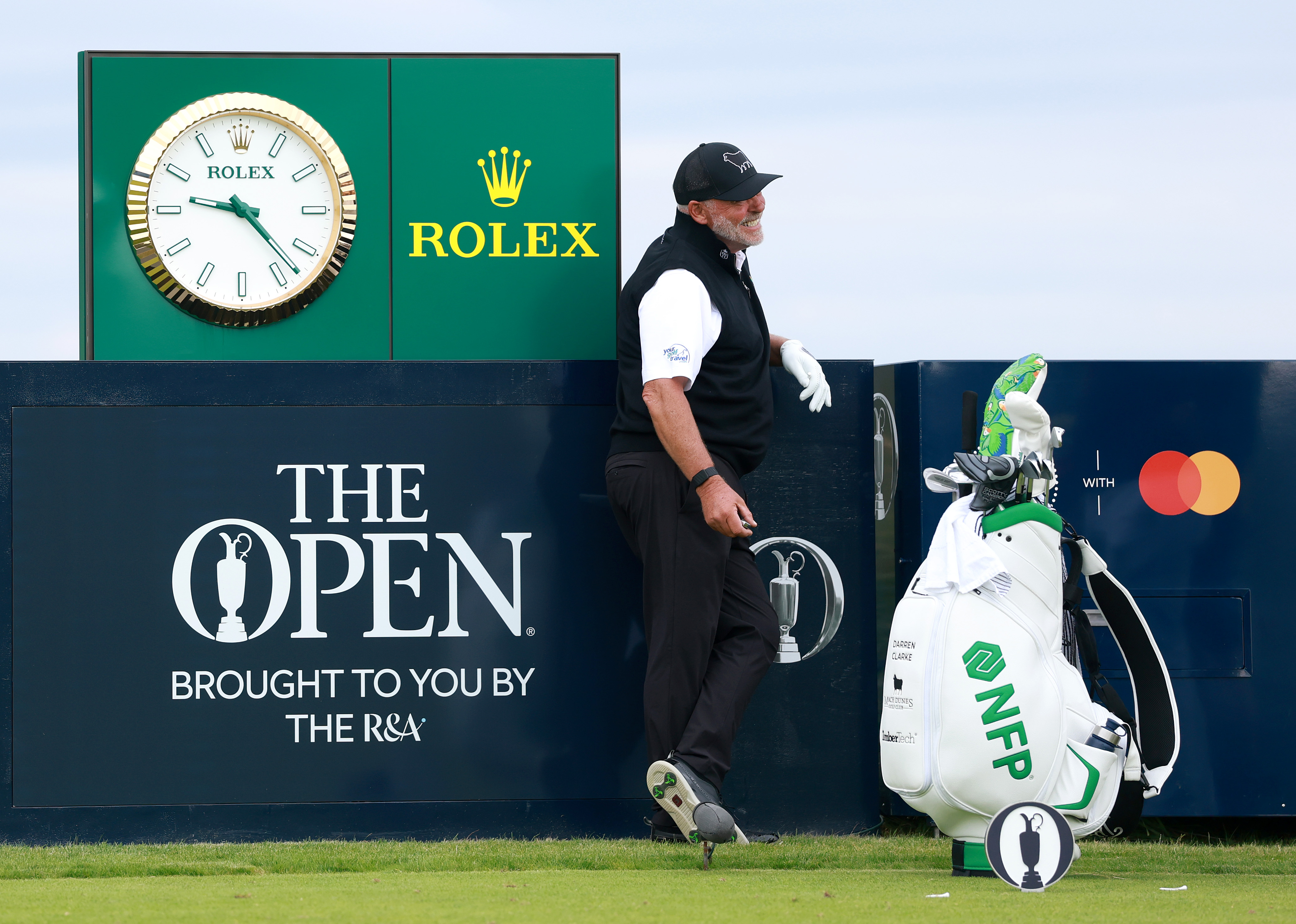 Darren Clarke waits on the tee box