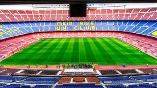 Inside view of Camp Nou Stadium in Barcelona