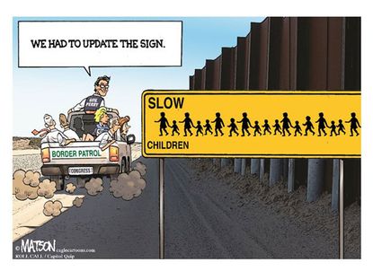 Editorial cartoon border crisis Perry