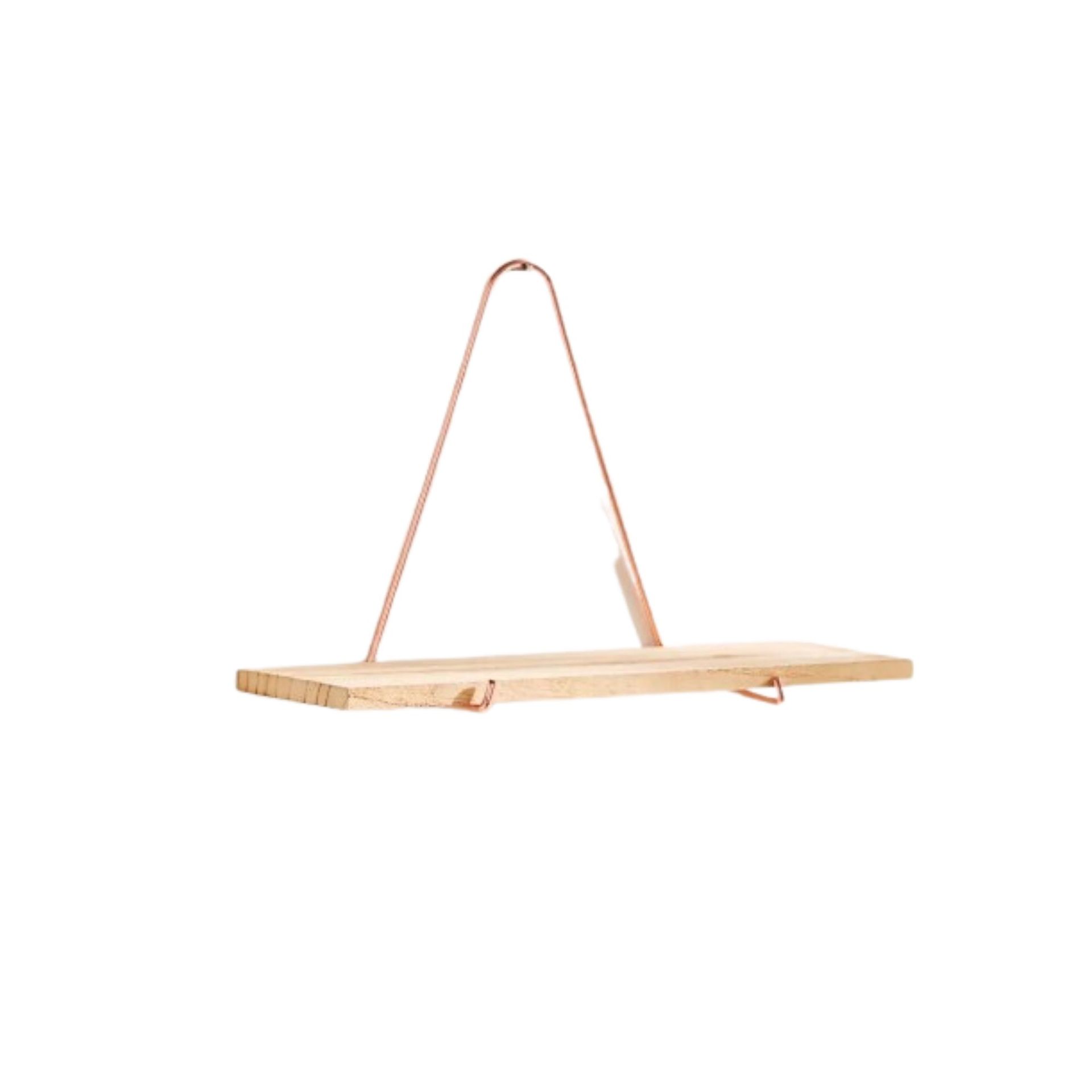 Rak apung kayu dengan braket tembaga segitiga