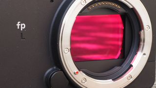 Sigma fp L - close-up of lens mount and sensor