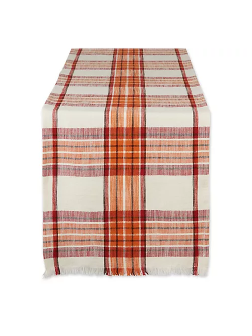 14" x 72" Pumpkin Spice Plaid Table Runner