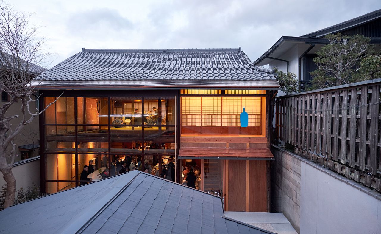 Ariel view of Blue Bottle Coffee in Kyoto