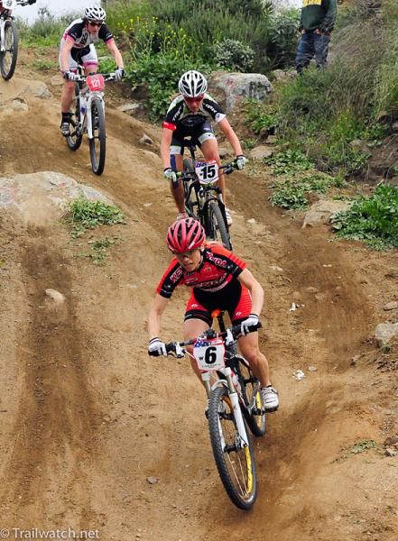 Judy Freeman (Kenda Felt) descending ahead of Heather Irmiger.