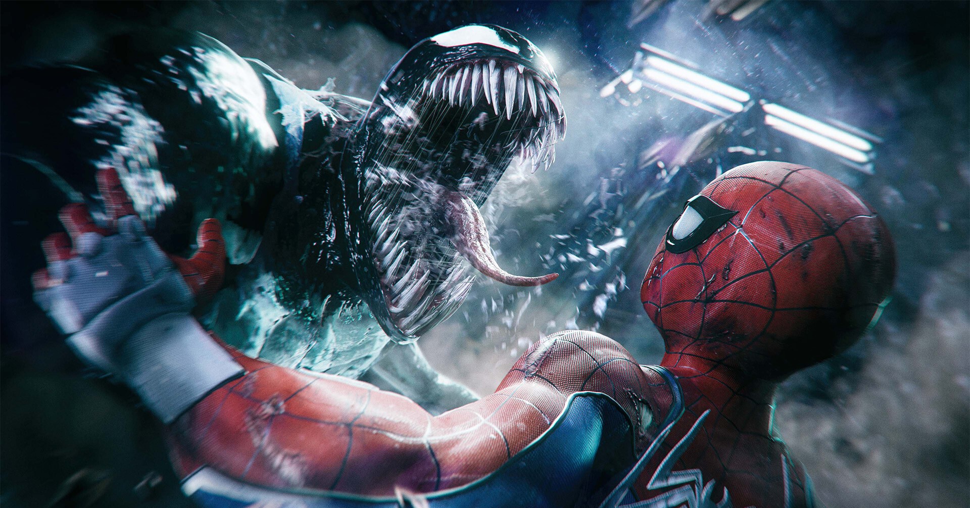 Venom attacking Peter Parker's Spider-Man