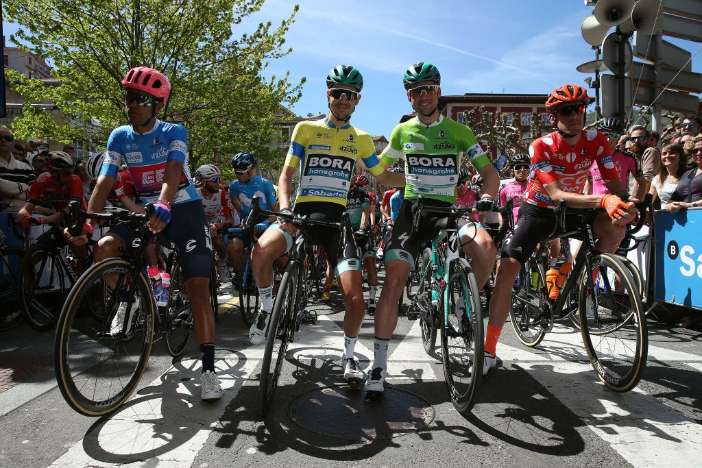The jersey holders at the stage start