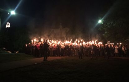 Torches at a protest in Charlottesville, VA