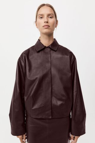 Pre-Order: Cocoon Leather Jacket - Bordeaux