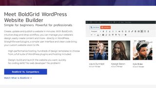 InMotion Hosting's webpage discussing its use of BoldGrid's WordPress website builder