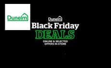 Dunelm logo placed over black friday graphics