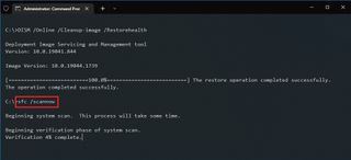 SFC command to fix Windows 10 performance