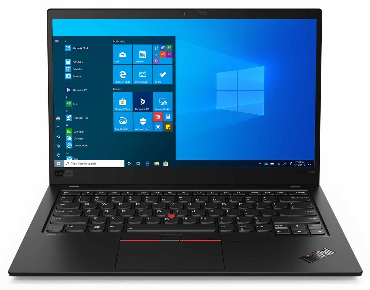 Lenovo ThinkPad X1 Carbon 8th Gen open front with keyboard