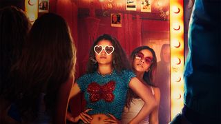 Lucy and Summer posing with sunglasses on in Time Cut, the last of October's new Netflix movies