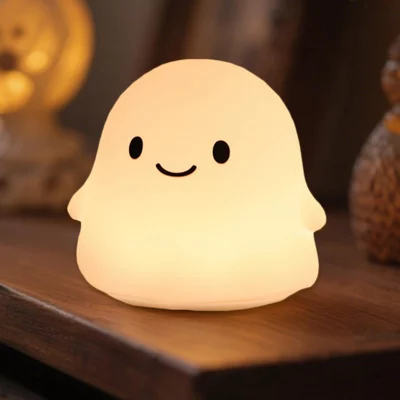 Halloween Ghost Night Light, 50-Hour Battery &amp;amp; Pat Control, Cute Squishy Lamp for Kids Room Decor, Usb Rechargeable With Timer