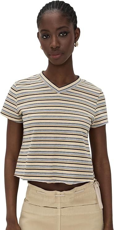 Lioness, Lioness Women's North Light Tee, Yellow Stripe, M