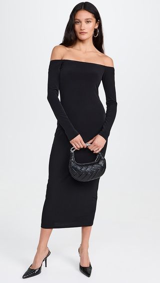 Susana Monaco Matte Jersey Off Shoulder Long Sleeve Dress