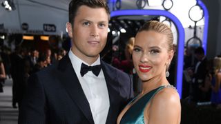 Colin Jost and Scarlett Johansson attend the 26th Annual Screen Actors Guild Awards at The Shrine Auditorium on January 19, 2020 in Los Angeles, California.