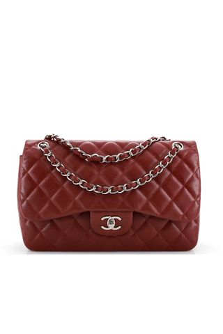 Chanel Vintage Classic Double Flap Bag Quilted Caviar Jumbo