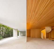 interior and exterior relationship at Ourania apartment building in Sao Paulo