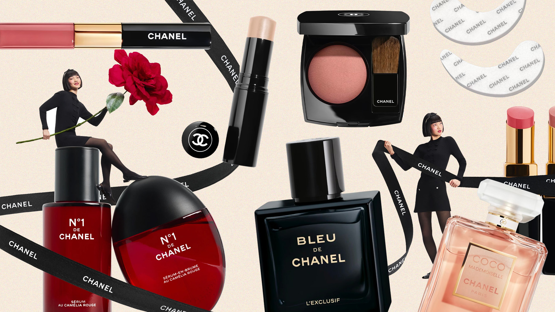Collage Image of Chanel Beauty Valentine's Day Gifts