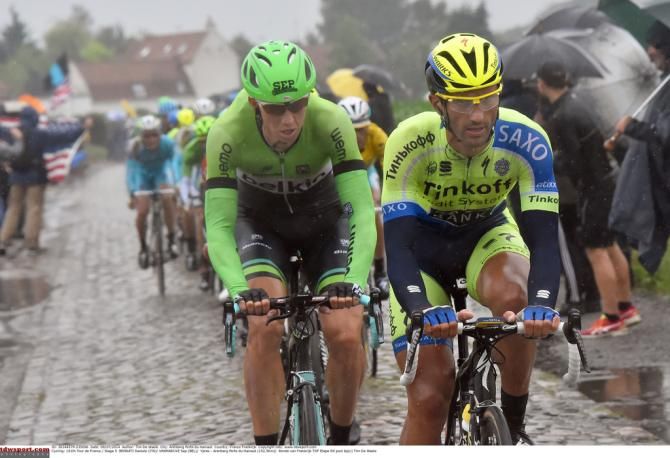 Daniele Bennati (Tinkoff-Saxo) and Sep Vanmarcke (Belkin)