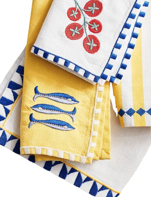The Bistro Tile Napkins, Set of 2: Italia Edition