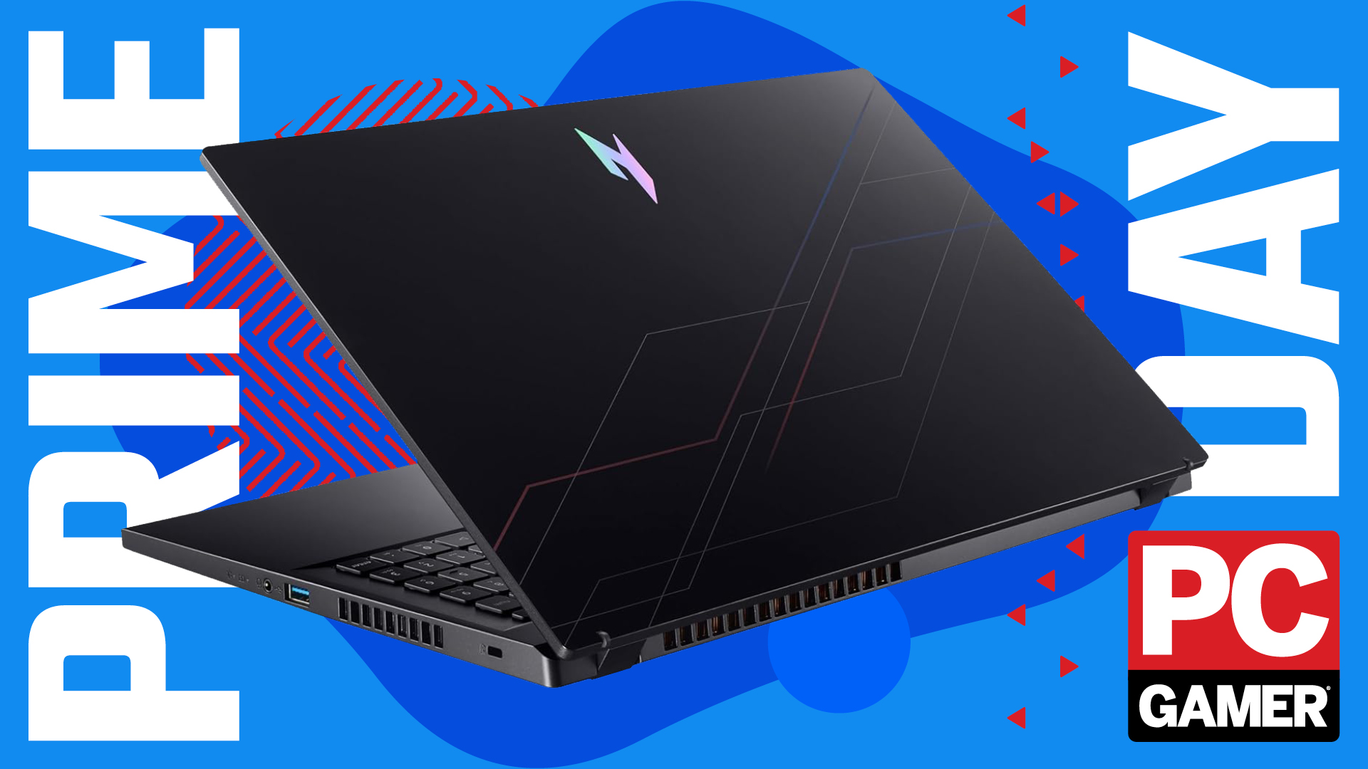 Acer Nitro gaming laptop on a Prime Day background