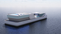 A rendering of the floating data center under development by Samsung Heavy Industries.