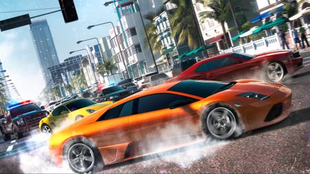 An orange car in The Crew.