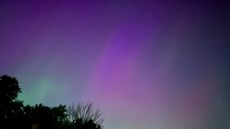 The view of the northern lights during the "Mother's Day" geomagnetic storm on May 10, 2024 from Cleveland, Ohio.
