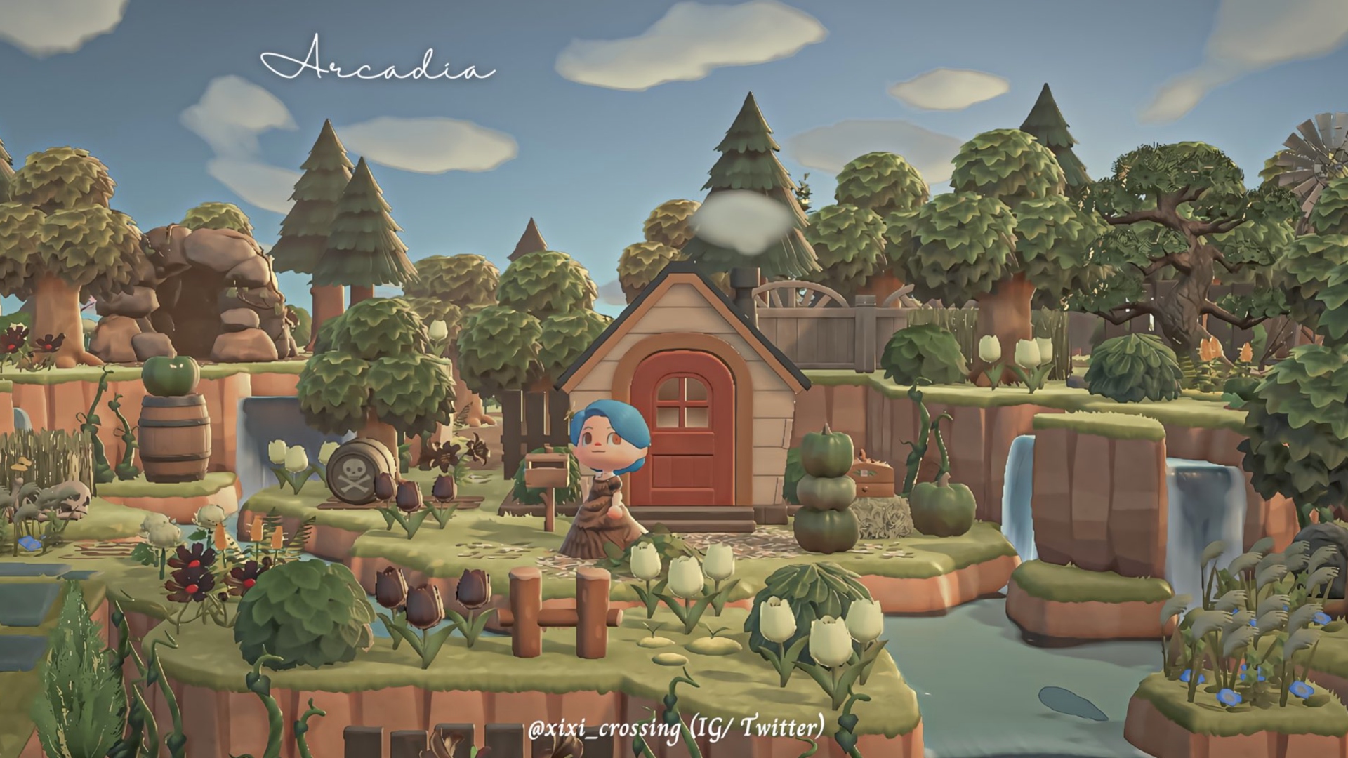 A forest inspired design in Animal Crossing: New Horizons