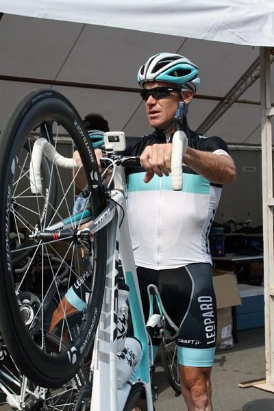 Stuart O'Grady is ready to head off.
