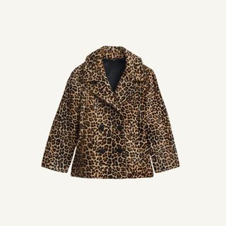 flat lay image of leopard print coat