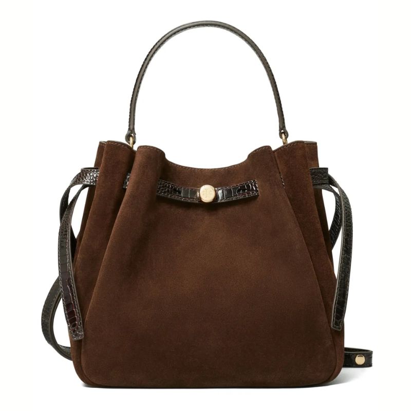 Tory Burchsuede bucket bag cut out 