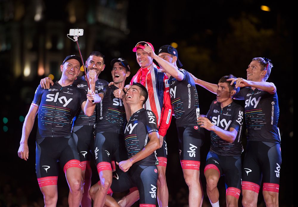 Team Sky and Chris Froome on the 2017 Vuelta podium