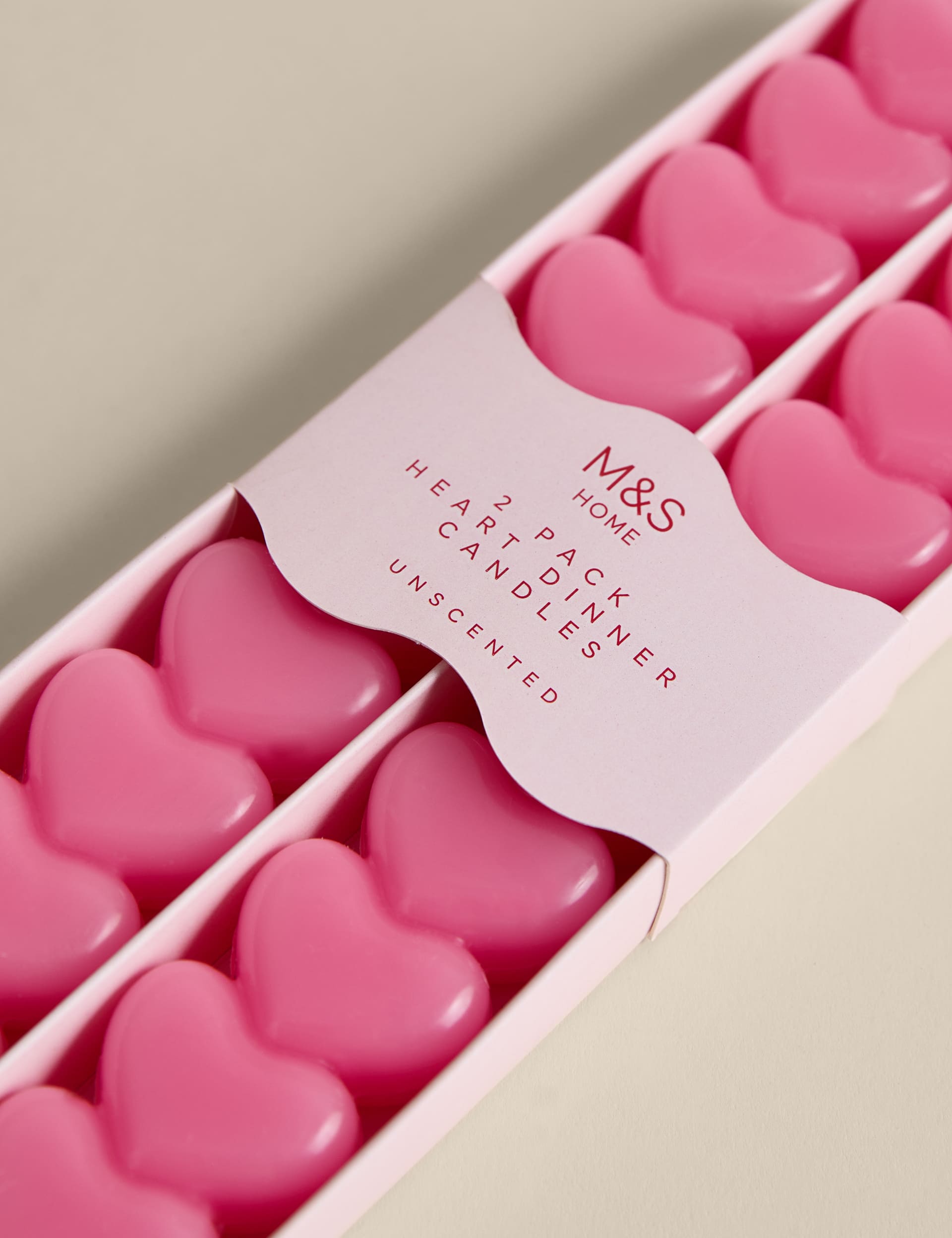 2 Pack Heart Dinner Candles