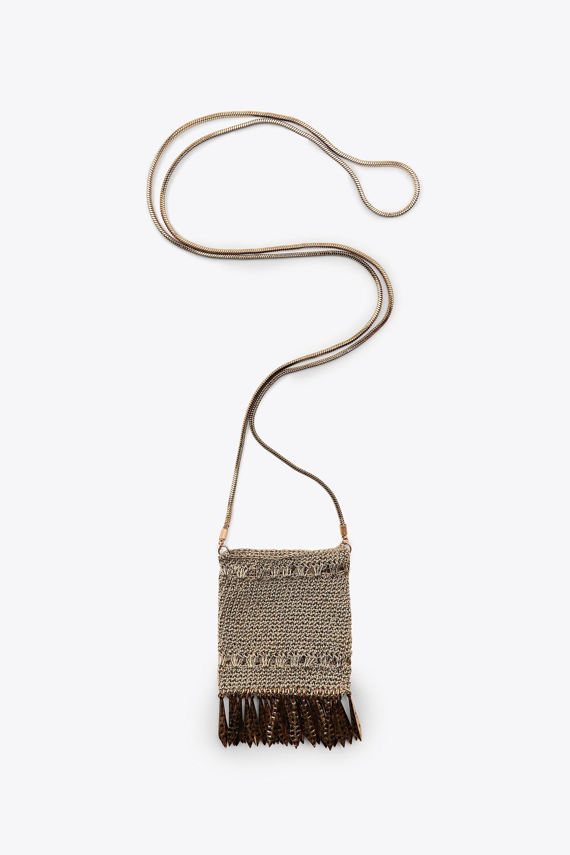 Metallic Mesh Fringe Mini Bag