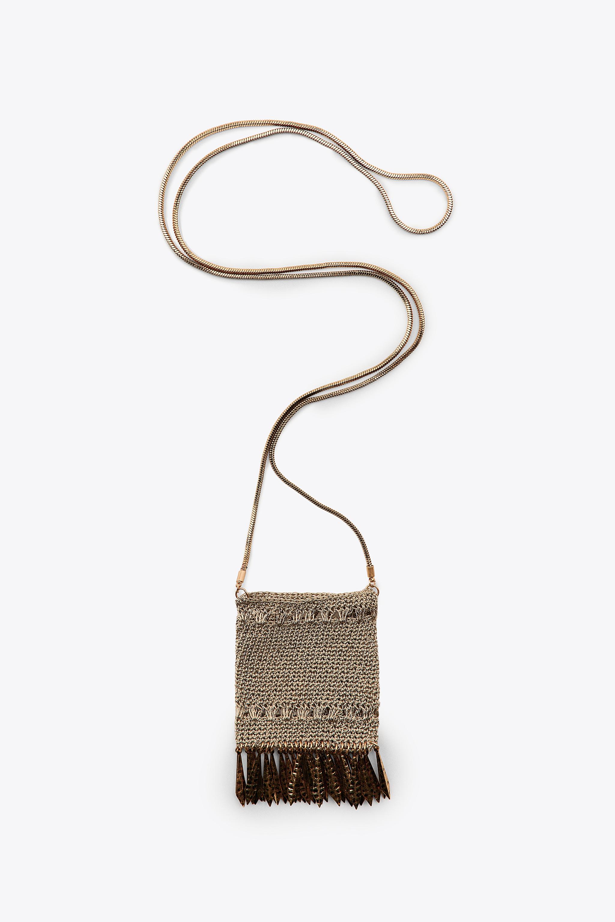 Metallic Mesh Fringe Mini Bag