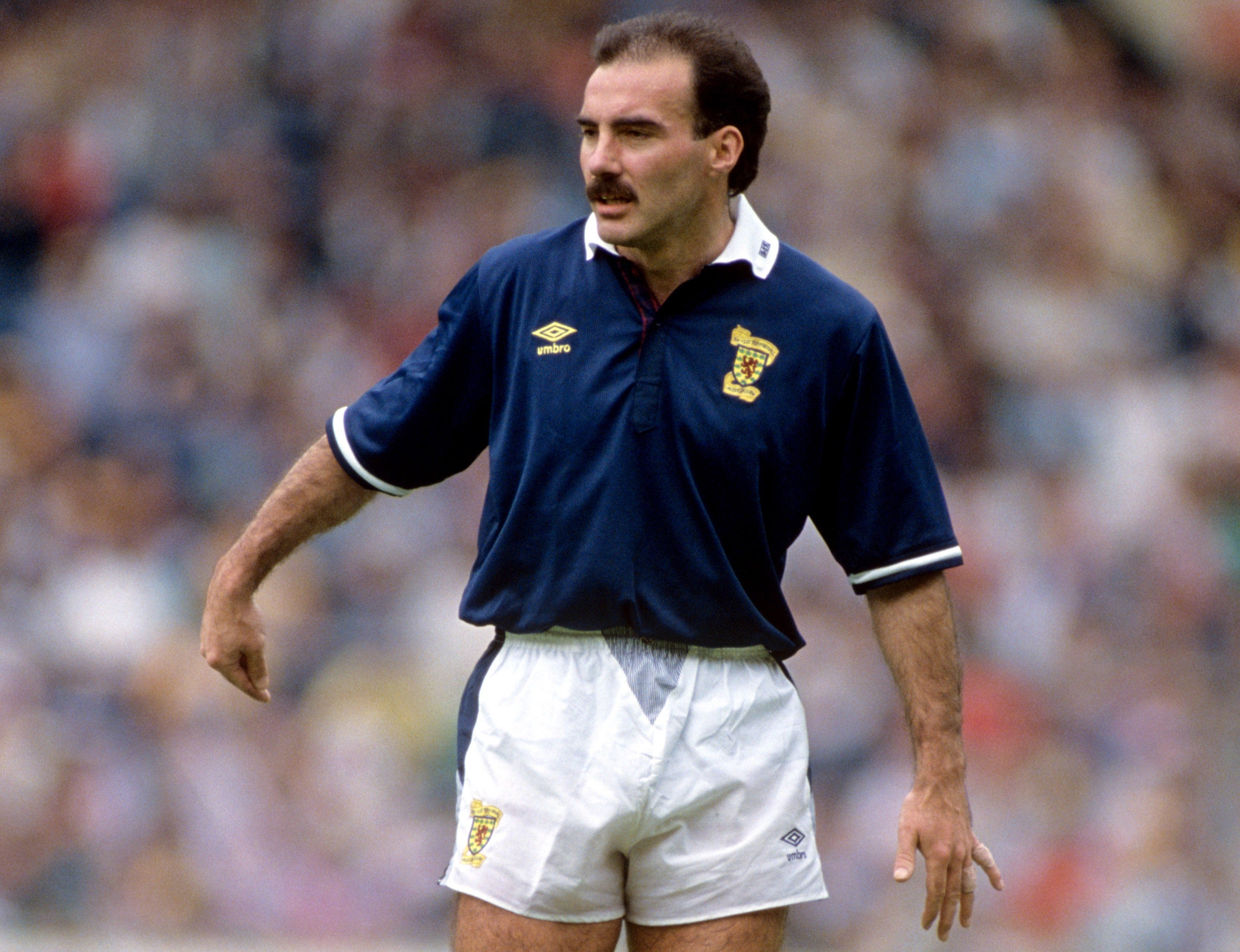 Wille Miller playing for Scotland, 1988